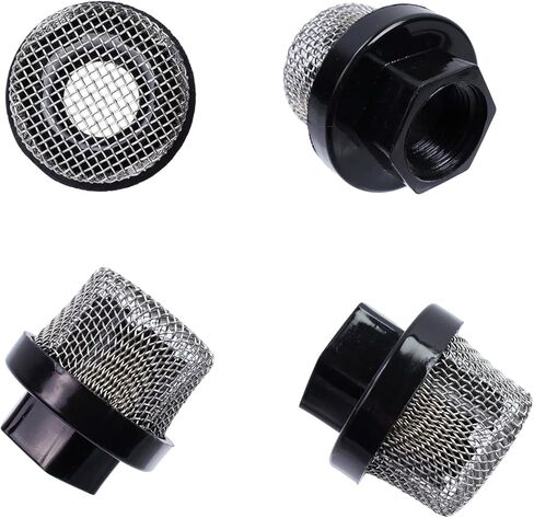 4 قطع مصفاة شبكية من الفولاذ المقاوم للصدأ تناسب ¾ بوصة - 14 خيط أنثى، تعزيز الترشيح والتهوية، مرشح شاشة مهوية متوافق مع مضخات Live Well (يناسب خيط 3/4 بوصة) in Kuwait