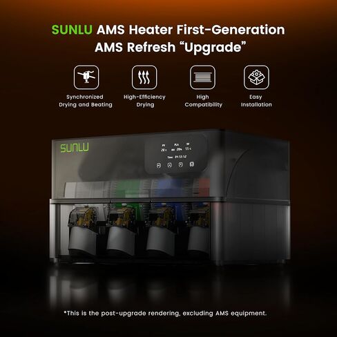 Sunlu AMS Heater Upgrade for Bambu Lab AMS Gen 1, Active Filament Dryer Attachment, Enables Drying While Printing, Prevents Wet Filament & Clogs, 70℃ Fast Heating, Easy Install (AMS Not Included) in Kuwait