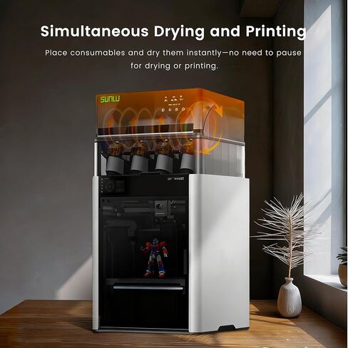 Sunlu AMS Heater Upgrade for Bambu Lab AMS Gen 1, Active Filament Dryer Attachment, Enables Drying While Printing, Prevents Wet Filament & Clogs, 70℃ Fast Heating, Easy Install (AMS Not Included) in Kuwait