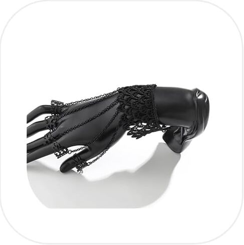 Punk Finger Bracelets with Ring,Exaggerated Finger Wrist Chains Gothic Halloween Body Accessory Jewelry for Women in Saudi Arabia