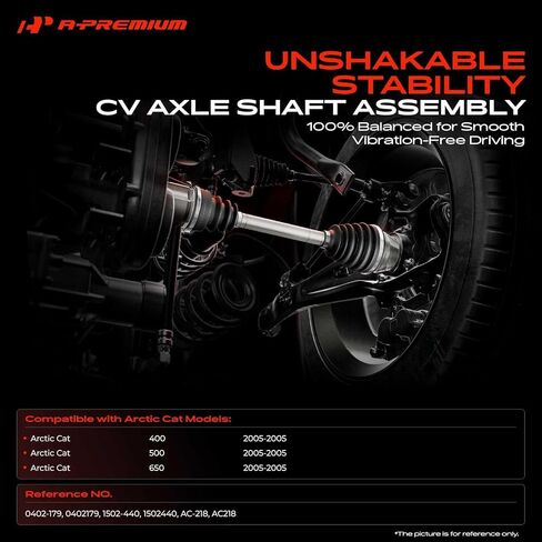 A -Premium CV Axle Goxbly Assembly - متوافق مع Arctic Cat 400 500 650 2005 ، 4x4 Automatic Side - Pront Right Side ، استبدل# 0502542 in Kuwait