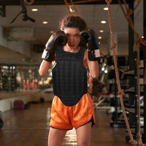 واقي الصدر للملاكمة للبالغين متوسط ​​الحجم أسود اللون لحماية الصدمات وبطانة إسفنجية واقي صدر التايكوندو للتدريب على فنون الدفاع عن النفس in Kuwait