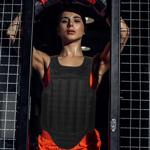 واقي الصدر للملاكمة للبالغين متوسط ​​الحجم أسود اللون لحماية الصدمات وبطانة إسفنجية واقي صدر التايكوندو للتدريب على فنون الدفاع عن النفس in Kuwait