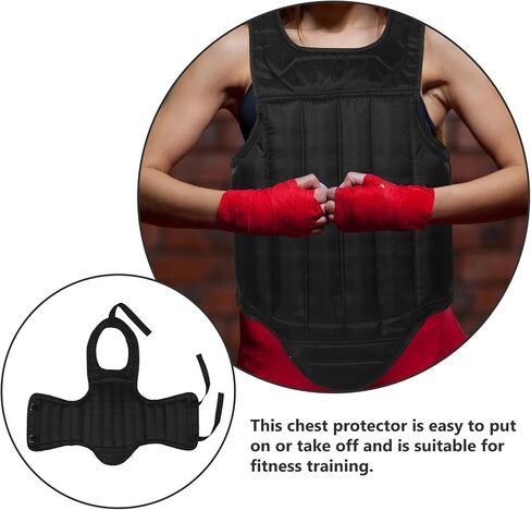 واقي الصدر للملاكمة للبالغين متوسط ​​الحجم أسود اللون لحماية الصدمات وبطانة إسفنجية واقي صدر التايكوندو للتدريب على فنون الدفاع عن النفس in Kuwait