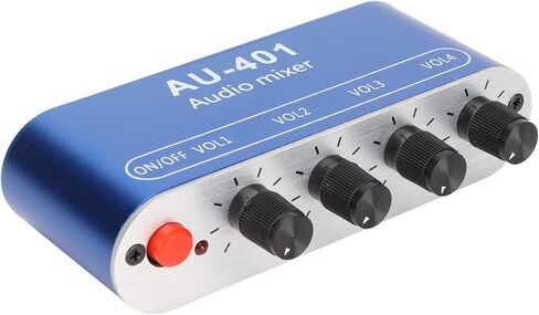 Heayzoki Audio Mixer, Mini Stereo 4 in 1 Out, 3.5mm Sound Selector Amplifier, Volume Adjustment for PC Laptop Headphone in Saudi Arabia