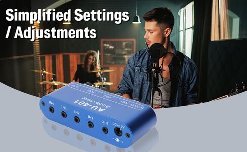 Heayzoki Audio Mixer, Mini Stereo 4 in 1 Out, 3.5mm Sound Selector Amplifier, Volume Adjustment for PC Laptop Headphone in Saudi Arabia