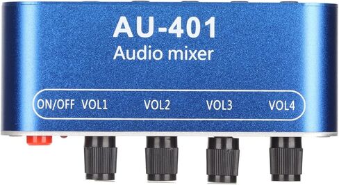 Heayzoki Audio Mixer, Mini Stereo 4 in 1 Out, 3.5mm Sound Selector Amplifier, Volume Adjustment for PC Laptop Headphone in Saudi Arabia