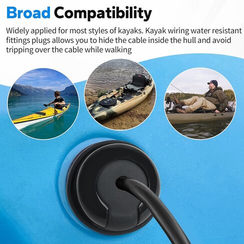 Kayaks Through Hull Wiring Kits, Replacement Kayak Thru Hull Wiring Plugs Compatible with Wilderness Systems Fishing Kayak, Upgrade Kayak Water Resistant Fitting for Device Battery Wires Connections in Kuwait
