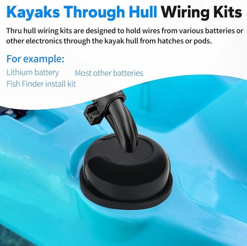 Kayaks Through Hull Wiring Kits, Replacement Kayak Thru Hull Wiring Plugs Compatible with Wilderness Systems Fishing Kayak, Upgrade Kayak Water Resistant Fitting for Device Battery Wires Connections in Kuwait