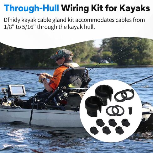 Kayaks Through Hull Wiring Kits, Replacement Kayak Thru Hull Wiring Plugs Compatible with Wilderness Systems Fishing Kayak, Upgrade Kayak Water Resistant Fitting for Device Battery Wires Connections in Kuwait