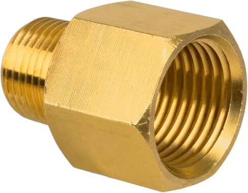 Brass Pipe Fitting, 3/8" NPT Male × 1/2" NPT Female Reducer Adapter, Heavy Duty, Corrosion Resistant Brass Pipe Extension Connectors for Air, Oil, LP and Natural Gas, 1200 PSI Rated (1-Pack) in Kuwait