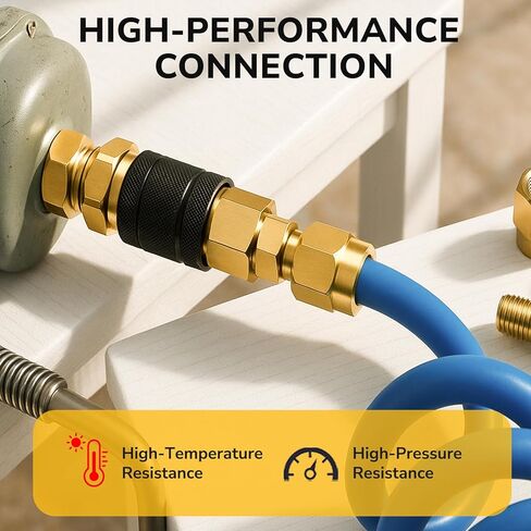 Brass Pipe Fitting, 3/8" NPT Male × 1/2" NPT Female Reducer Adapter, Heavy Duty, Corrosion Resistant Brass Pipe Extension Connectors for Air, Oil, LP and Natural Gas, 1200 PSI Rated (1-Pack) in Kuwait