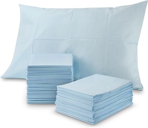 Stock Your Home (400 Count) Disposable Pillow Case Covers, Tissue/Poly 21" x 30" Standard Size, Single-Use Pillowcases with Moisture Barrier in White in Saudi Arabia