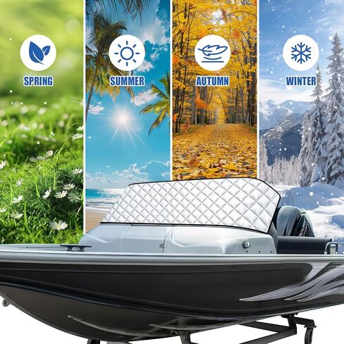 Deep V Boat Windshield Cover Fits for Most Deep V Walk Through Windshields and A Variety of Boat Windshields, 600D Oxford Waterproof, UV Resistant, Preventing Bird Droppings and Stones | 105"x 25" in Saudi Arabia