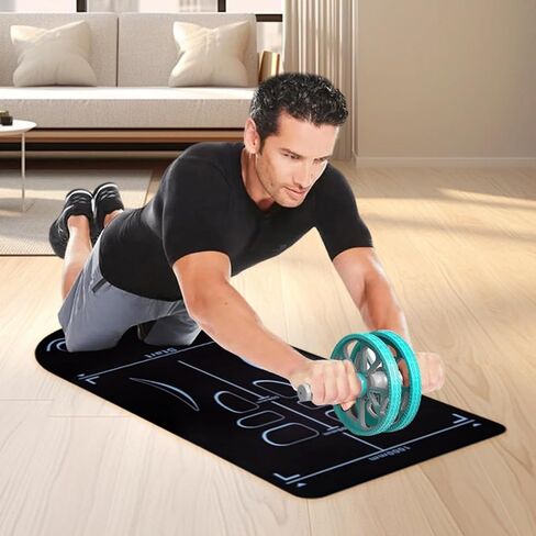 بساط معدات التمرين لعجلة البطن الدوارة، 55x24 بساط يوجا عازل للصوت غير قابل للانزلاق للبيلاتيس، والتخطي، ومعدات تمارين اليوغا على البطن in Kuwait