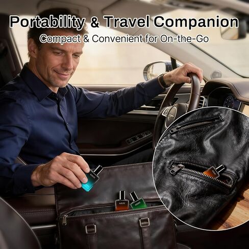 مجموعة 3 × 15 مل من الزيوت العطرية الدوارة للرجال، مجموعة هدايا زيوت رولربال للرجال للعمل والسفر والمنزل المنعش، العلاج العطري للاسترخاء والتركيز والطاقة - النعناع وخشب الصندل المهدئ والعود الترابي in Kuwait