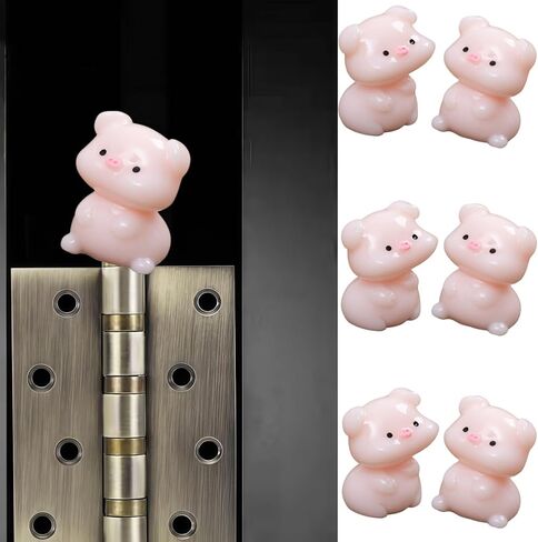 Cute Mini Creative Kiss Face Pig Hinge Heads Decorative Topper Set 6PCS, Home Decoration,Magnetic Hinge Head Toppers Door Hinge in Saudi Arabia