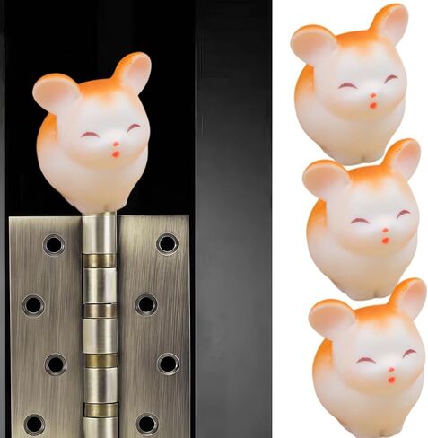 Cute Mini Creative Yellow Flying Hamster, Mouse Hinge Heads Decorative Topper Set 3PCS, Home Decoration,Magnetic Hinge Head Toppers Door Hinge in Saudi Arabia
