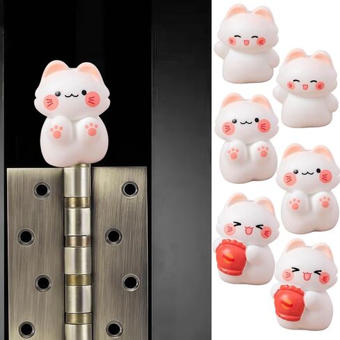 Cute Mini Creative Kitten,Cat Hinge Heads Decorative Topper Set 6PCS, Home Decoration,Magnetic Hinge Head Toppers Door Hinge in Saudi Arabia