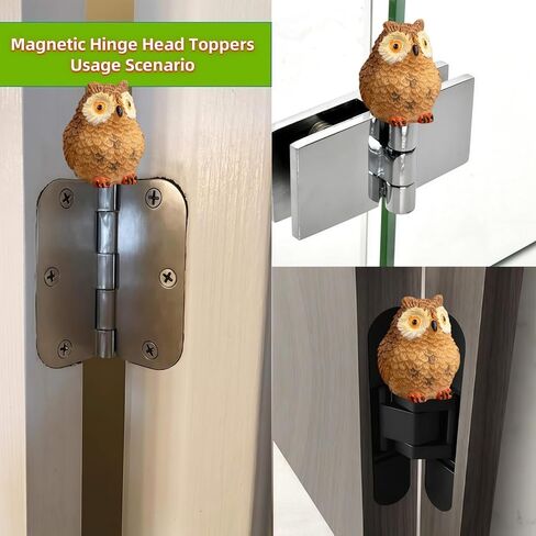 Cute Mini Creative Brown, Owl Hinge Heads Decorative Topper Set 3PCS, Home Decoration,Magnetic Hinge Head Toppers Door Hinge in Saudi Arabia
