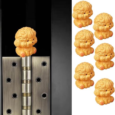Cute Mini Creative Golden Shih Tzu Dog Hinge Heads Decorative Topper Set 6PCS, Home Decoration,Magnetic Hinge Head Toppers Door Hinge in Saudi Arabia