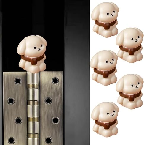 Cute Mini Creative Yellow Puppy Hinge Heads Decorative Topper Set 5PCS, Home Decoration,Magnetic Hinge Head Toppers Door Hinge in Saudi Arabia