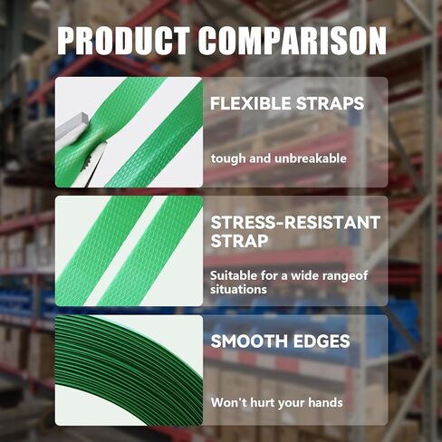 لفة حزام نليون من البوليستر (PET) مقاس 5/8 بوصة × 1000 بوصة مع 150 قطعة من الأختام المعدنية المفتوحة وصندوق التوزيع بقوة كسر 1700 رطل in Kuwait