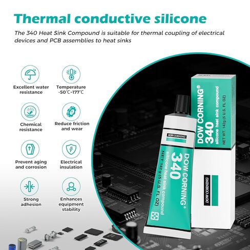 Dow Corning 340 Silicone Heat Sink Compound 142g (5oz) Thermal Conductive Silicone Grease IGBT Heat Dissipation Paste for Electrical Devices PCB Assemblies and Computer CPU Non Flowing in Kuwait