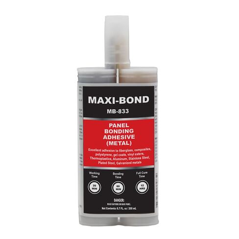 LAUCO Maxi-Bond Panel Bonding Adhesive MB-833 – Two-Part Methacrylate Epoxy Adhesive, Non-Sag, High Strength for Metal, Fiberglass, Wood, Aluminum & Composites – 200 mL (6.75 fl oz) in Saudi Arabia