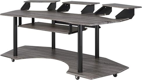 83" Eleazar Black Oak Finish Music Recording Studio Desk in Saudi Arabia
