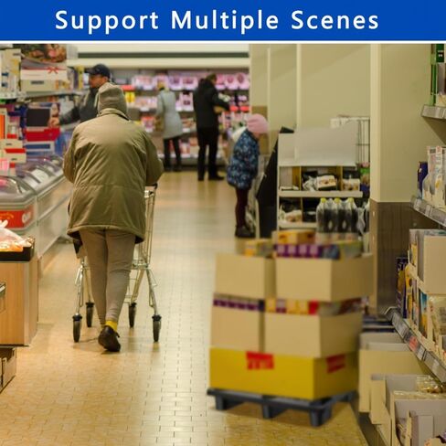 2 Pcs Plastic Pallets 25 x 28.7 x 5.7 Inch Waterproof Storage Grid Pad Lightweight Floor Basement Pallet HDPE Breathable Grids Article Racks for Garage Supermarket Basement, Black in Kuwait