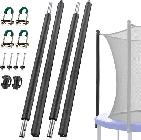 قطعتان بديلتان لأعمدة الترامبولين، بسُمك 1 مم، تناسب القطر الداخلي 1.65 بوصة / 4.2 سم لترامبولين Jumpzilla مقاس 10-16 قدم، مجموعة كاملة مع أكمام إسفنجية واقية وأجهزة تثبيت in Kuwait
