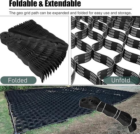 Durable 2" High Polyethylene Gravel Driveway Grid - Heavy-Duty Geo Grid for Landscaping, Shed Base, Erosion Control, Patios & Walkways - Strong Soil Foundation Support in Kuwait