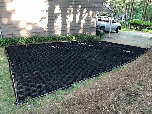 Geo Grid Ground Gravel Grids 4x5m | 5cm Tall Flexible Driveway & Walkway Grids | Easy to Install & Cut | Durable Polyethylene for Sheds & Garden Use in Kuwait