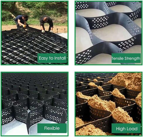 Geo Grid Ground Gravel Grids 4x5m | 5cm Tall Flexible Driveway & Walkway Grids | Easy to Install & Cut | Durable Polyethylene for Sheds & Garden Use in Kuwait