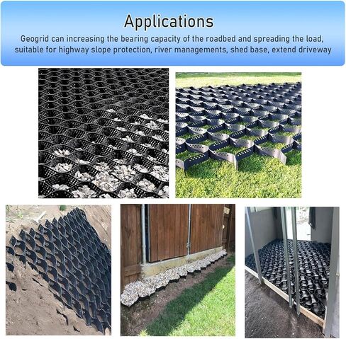 Expandable Polyethylene Gravel Stabilizer Grid - Foldable Permeable Paver for Shed Flooring & Garden Paths, Customizable (2x4m) - Durable Ground Grid Solution in Kuwait