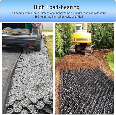 Expandable Polyethylene Ground Grid - Foldable Soil Stabilizer for Shed Base & Garden Path, Customizable Permeable Gravel Grate (5x8m) - Durable, Lightweight, Easy Installation in Kuwait