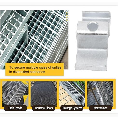 25pcs Grating Clips, Sturdy Grating Clamps, Steel Saddle Clamps for Industrial Flooring Drainage Systems Mezzanines Walkways Stair Treads in Saudi Arabia