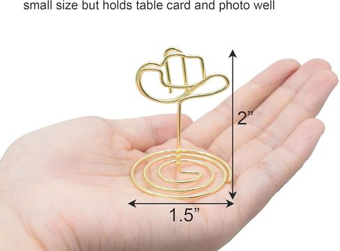 24pcs Cowboy Table Place Card Holder Small Cowgirl Table Number Holder Cowboy Hat Picture Holder for Western Party Decorations, Gold in Kuwait