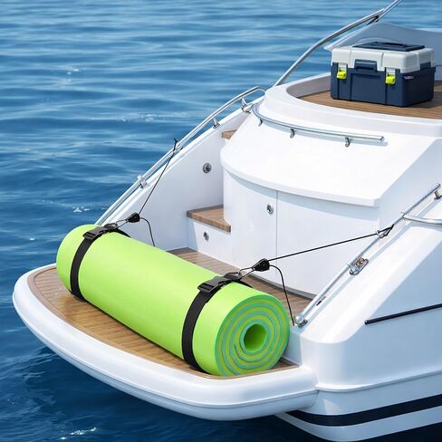 2 Set Floating Mat Strap and Rope Hanger, Adjustable Rope Hanger Kit for Float Pad, Quick-Release Floating Mat Tie Down Accessories for Boat Cleat or Rail in Kuwait