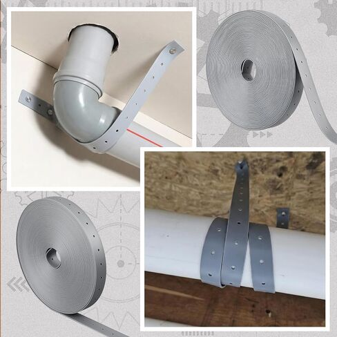 3 Roll 150 ft Plastic Hanger Strap 3/4 Inch x 50 Feet Reinforced Flexible Heavy Duty Strong Support Hanger Strap for Pipe & Ducts Securing in Plumbing & HVAC, Total 150ft in Kuwait