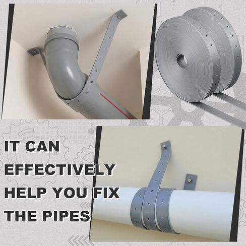 3 Roll 150 ft Plastic Hanger Strap 3/4 Inch x 50 Feet Reinforced Flexible Heavy Duty Strong Support Hanger Strap for Pipe & Ducts Securing in Plumbing & HVAC, Total 150ft in Kuwait