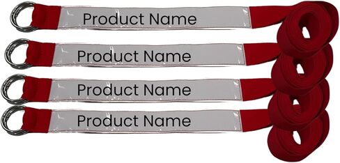 أشرطة تخزين قابلة للنفخ شديدة التحمل | 2 بوصة × 13 قدم | أشرطة حزام حمراء مع حلقات دائرية مزدوجة من الفولاذ المقاوم للصدأ | 4 عبوات لتخزين المنازل المرتدة والشرائح ودورات العوائق بشكل آمن in Kuwait