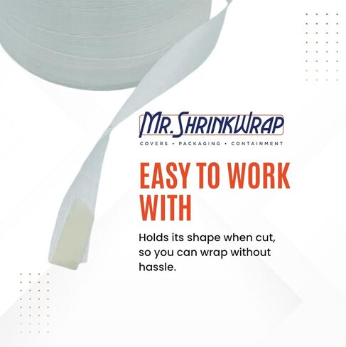 Mr. Shrinkwrap 3/4" x 300' Cross Woven Poly Strapping Cord for Shrink Wrap Installation. 1000lbs Tensile Strength. Shrinkwrap Strapping Essentials for Boat and Any Outdoor Equipment in Kuwait