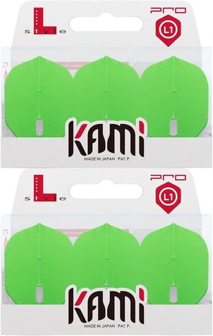 Dart Flights L1 PRO Kami Neon Green | Ultra Flexible | 2 Sets of 3 | for Soft & Steel Tip Darts in Saudi Arabia
