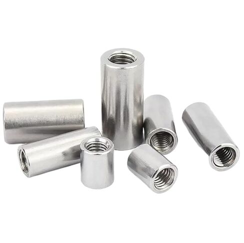 Round Coupling Nuts M2 M3 M4 304 Stainless Steel Extend Long Nut Connection Thread Hardware Accessories(2.5x5x4mm(10pcs)) in Kuwait
