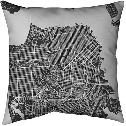 16 x 16 in. San Francisco City Plan-Double Sided Print Indoor Pillow Cover in Saudi Arabia