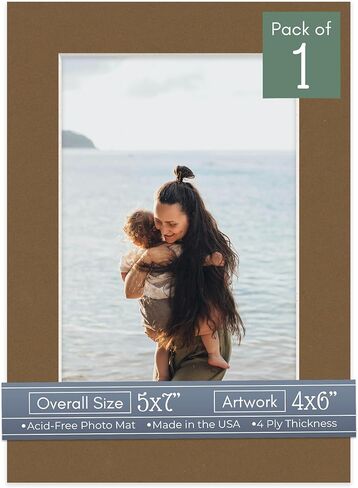 حمض أكوامارين خالي من 5 × 7 حصيرة إطار صورة مع قطع شطرية أساسية بيضاء لصور 4x6 - نوبات 5 × 7 - حزمة من 25 حصيرة in Kuwait