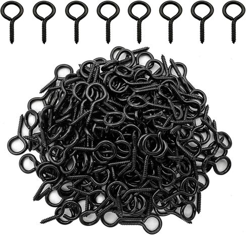 150 Pcs Screw Eyes Hooks 1 Inch Screw in Hooks Jewelry Rings Black Eyelet Hook for Jewelry Market Crafts in Saudi Arabia