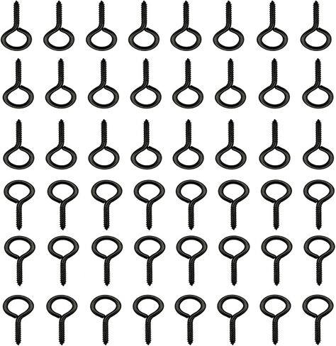150 Pcs Screw Eyes Hooks 1 Inch Screw in Hooks Jewelry Rings Black Eyelet Hook for Jewelry Market Crafts in Saudi Arabia